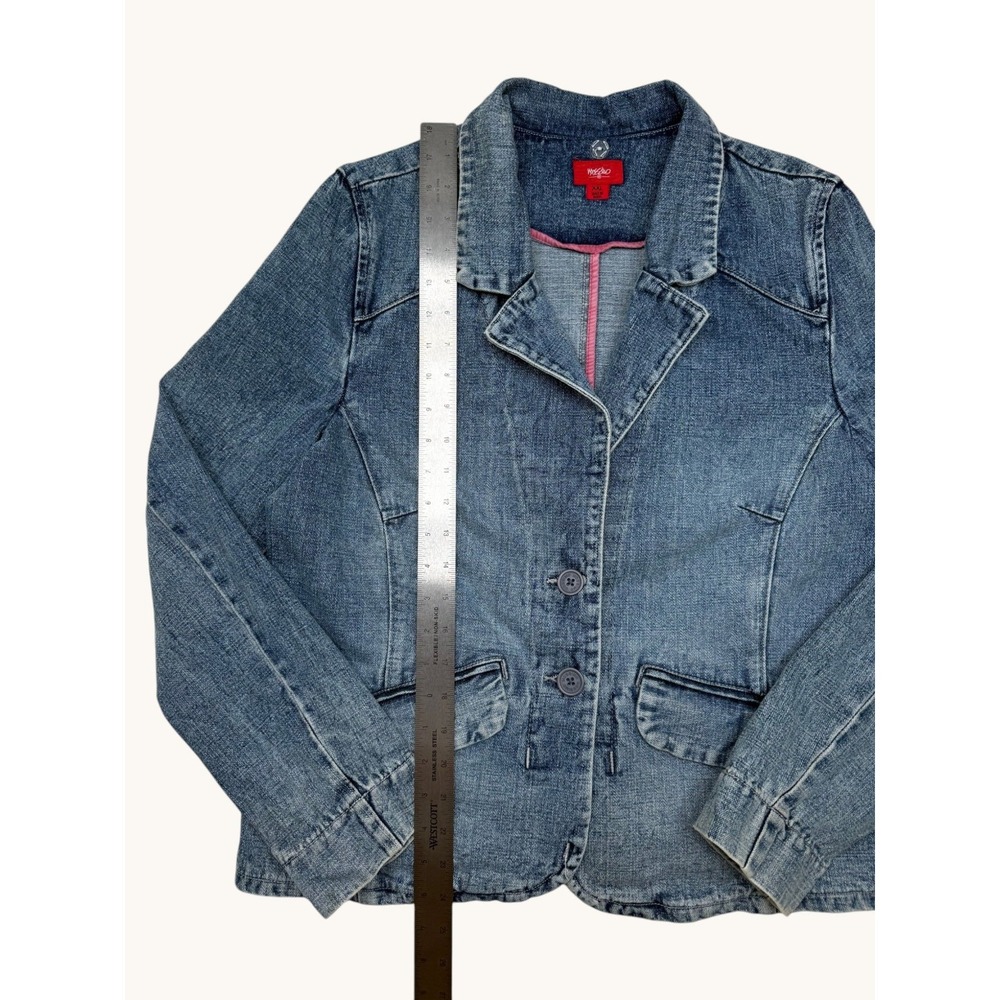 Mossimo Denim Blazer Jacket Womens XXL Blue Jean Two Button Stretch Cotton Blend - Picture 6 of 7